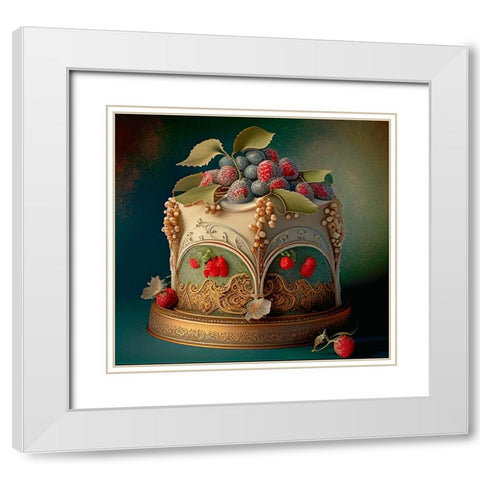 Delphines Bakery II White Modern Wood Framed Art Print with Double Matting by Sasha