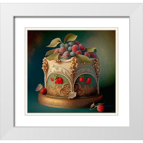 Delphines Bakery II White Modern Wood Framed Art Print with Double Matting by Sasha