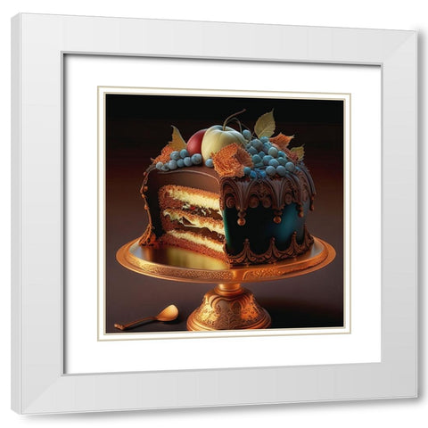 Delphines Bakery III White Modern Wood Framed Art Print with Double Matting by Sasha