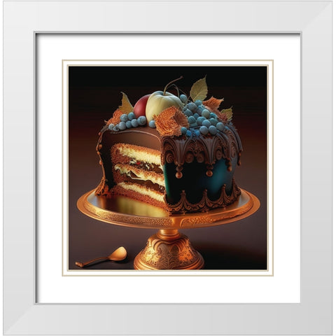 Delphines Bakery III White Modern Wood Framed Art Print with Double Matting by Sasha