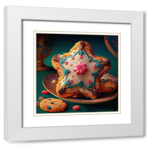 Delphines Bakery V White Modern Wood Framed Art Print with Double Matting by Sasha