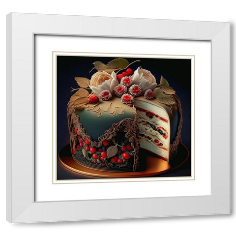 Delphines Bakery VI White Modern Wood Framed Art Print with Double Matting by Sasha