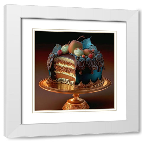 Delphines Bakery VII White Modern Wood Framed Art Print with Double Matting by Sasha