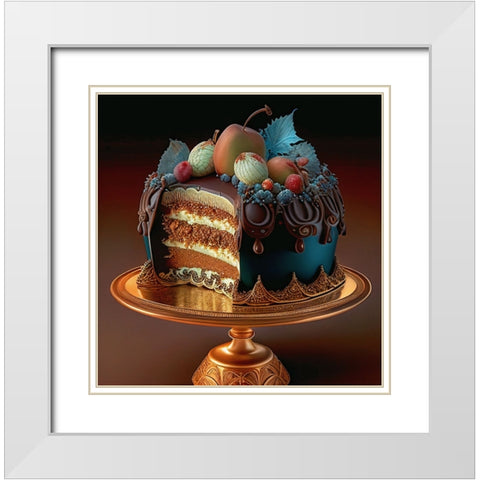 Delphines Bakery VII White Modern Wood Framed Art Print with Double Matting by Sasha