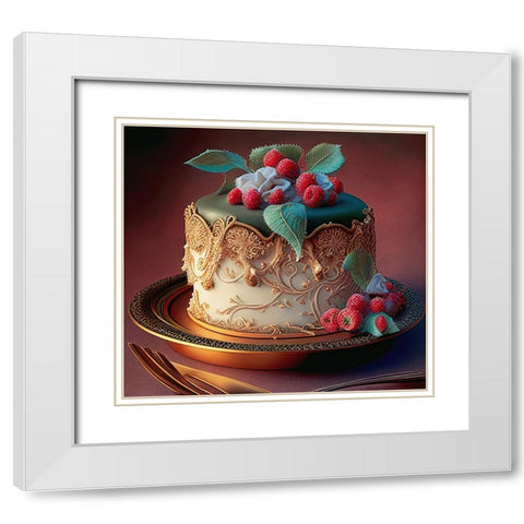 Delphines Bakery IX White Modern Wood Framed Art Print with Double Matting by Sasha