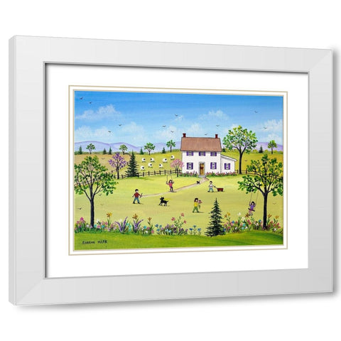 Beautiful Day to Play White Modern Wood Framed Art Print with Double Matting by Mark, Sharon