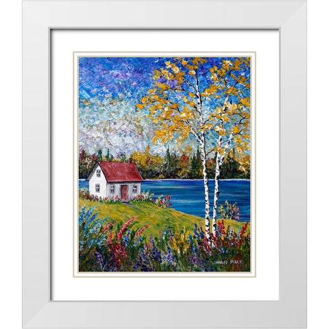 Dark Water White Modern Wood Framed Art Print with Double Matting by Mark, Sharon