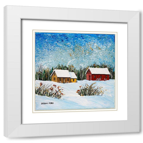 Days End White Modern Wood Framed Art Print with Double Matting by Mark, Sharon