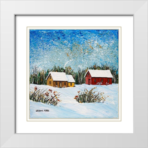 Days End White Modern Wood Framed Art Print with Double Matting by Mark, Sharon