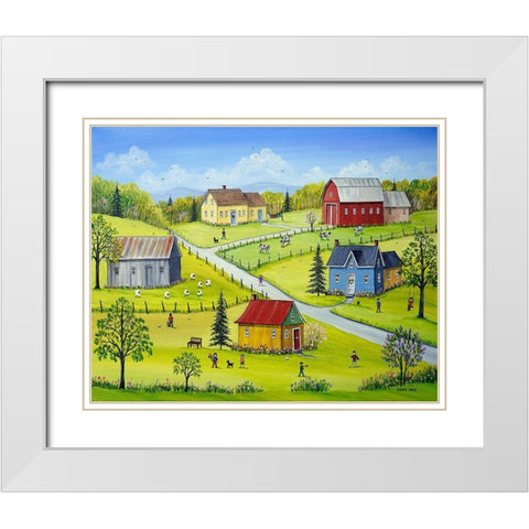 Life is Great! White Modern Wood Framed Art Print with Double Matting by Mark, Sharon