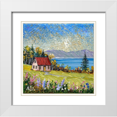 Little House by the Water White Modern Wood Framed Art Print with Double Matting by Mark, Sharon