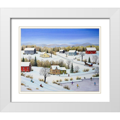 Majestic Winter White Modern Wood Framed Art Print with Double Matting by Mark, Sharon