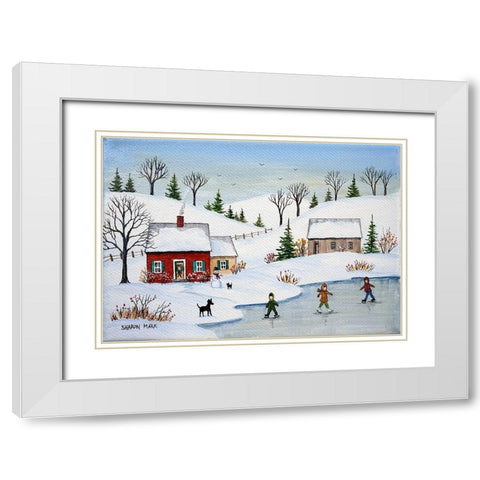 Nice Time White Modern Wood Framed Art Print with Double Matting by Mark, Sharon