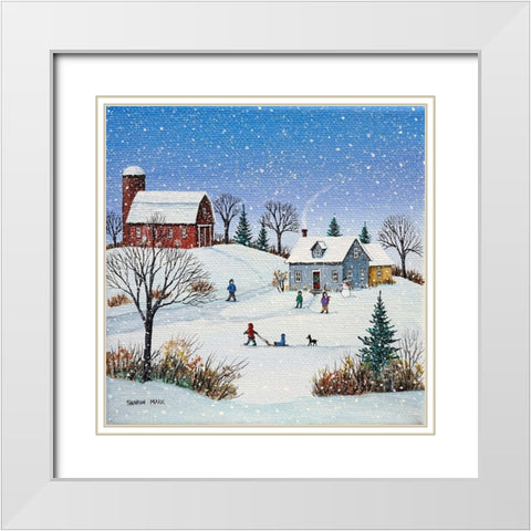 Our Winter Home White Modern Wood Framed Art Print with Double Matting by Mark, Sharon