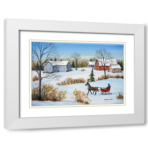 Quiet Winter Day White Modern Wood Framed Art Print with Double Matting by Mark, Sharon