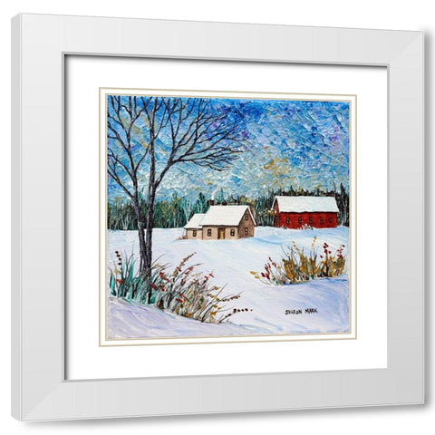 Snow Drift White Modern Wood Framed Art Print with Double Matting by Mark, Sharon