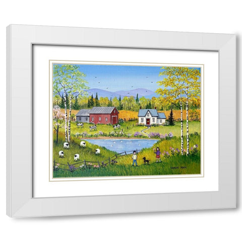 Spring Dream White Modern Wood Framed Art Print with Double Matting by Mark, Sharon