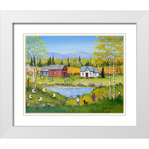 Spring Dream White Modern Wood Framed Art Print with Double Matting by Mark, Sharon