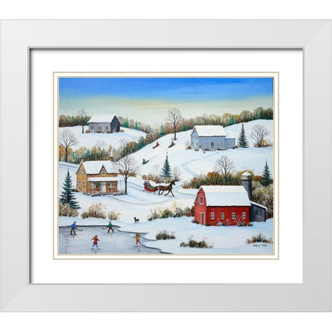 Sunny January Day White Modern Wood Framed Art Print with Double Matting by Mark, Sharon