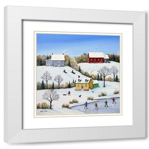 We Love to Play White Modern Wood Framed Art Print with Double Matting by Mark, Sharon