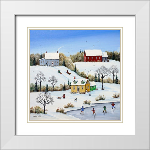 We Love to Play White Modern Wood Framed Art Print with Double Matting by Mark, Sharon