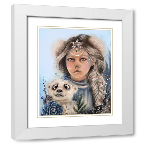 Polar Precious - Only Friend In The World White Modern Wood Framed Art Print with Double Matting by Sheena Pike Art