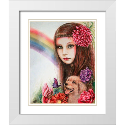 Summer - Seasons Series White Modern Wood Framed Art Print with Double Matting by Sheena Pike Art