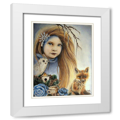 Winter - Seasons Series White Modern Wood Framed Art Print with Double Matting by Sheena Pike Art