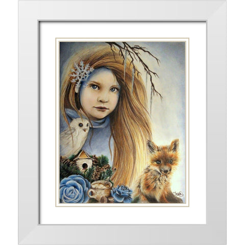 Winter - Seasons Series White Modern Wood Framed Art Print with Double Matting by Sheena Pike Art