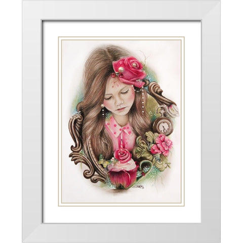 Make a Wish - Tea Series White Modern Wood Framed Art Print with Double Matting by Sheena Pike Art