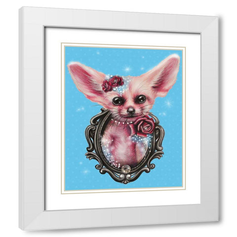 Fennec Fox White Modern Wood Framed Art Print with Double Matting by Sheena Pike Art