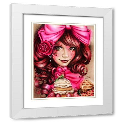Strawberry White Modern Wood Framed Art Print with Double Matting by Sheena Pike Art
