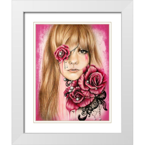 Sullenly Sweet - Malevolent Collection White Modern Wood Framed Art Print with Double Matting by Sheena Pike Art