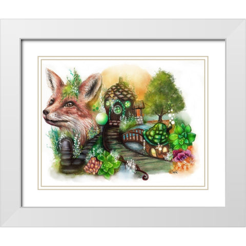 Fox Cottage White Modern Wood Framed Art Print with Double Matting by Sheena Pike Art