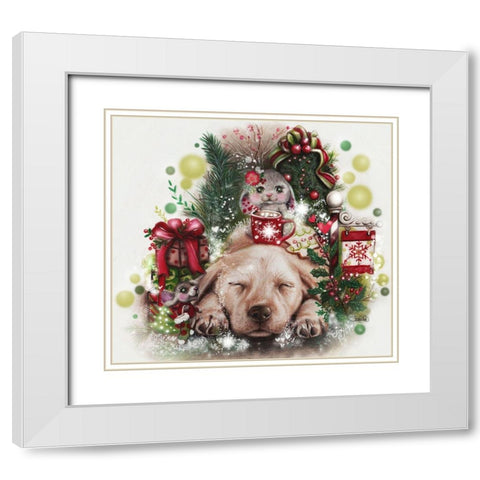 Dreaming of Christmas White Modern Wood Framed Art Print with Double Matting by Sheena Pike Art