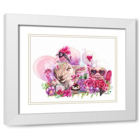 Dreaming of a Sweet Valentine White Modern Wood Framed Art Print with Double Matting by Sheena Pike Art
