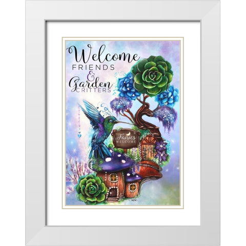 Fairies Welcome - Garden Whimsiez White Modern Wood Framed Art Print with Double Matting by Sheena Pike Art