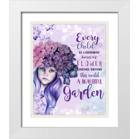 Hydrangea Collection - Typography 1 White Modern Wood Framed Art Print with Double Matting by Sheena Pike Art