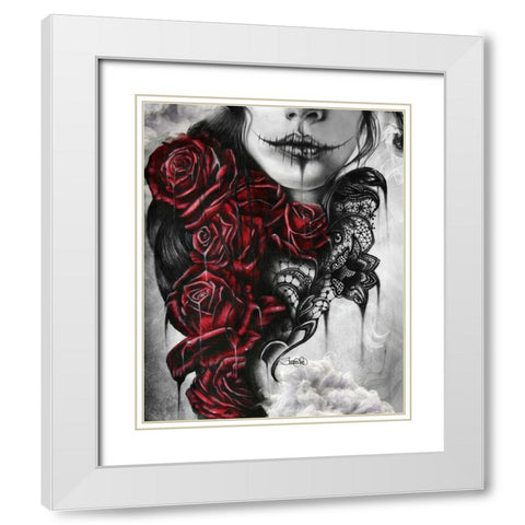 Entrap - Malevolent Collection White Modern Wood Framed Art Print with Double Matting by Sheena Pike Art