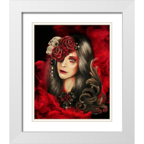 Creep - Malevolent Collection White Modern Wood Framed Art Print with Double Matting by Sheena Pike Art