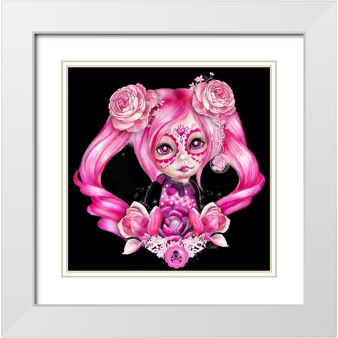 Sugar Sweeties - Hot Pink White Modern Wood Framed Art Print with Double Matting by Sheena Pike Art