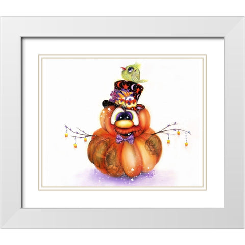 Jack O Man 3 White Modern Wood Framed Art Print with Double Matting by Sheena Pike Art