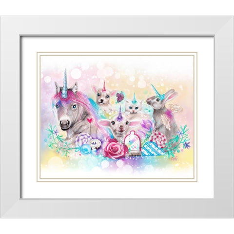 We All Just Want to be Unicorns White Modern Wood Framed Art Print with Double Matting by Sheena Pike Art