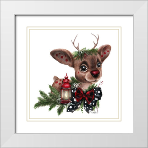 Rudolph White Modern Wood Framed Art Print with Double Matting by Sheena Pike Art