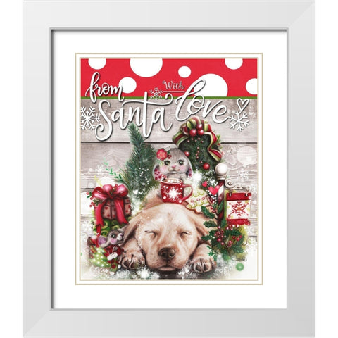 Dreaming of Christmas - From Santa with Love White Modern Wood Framed Art Print with Double Matting by Sheena Pike Art