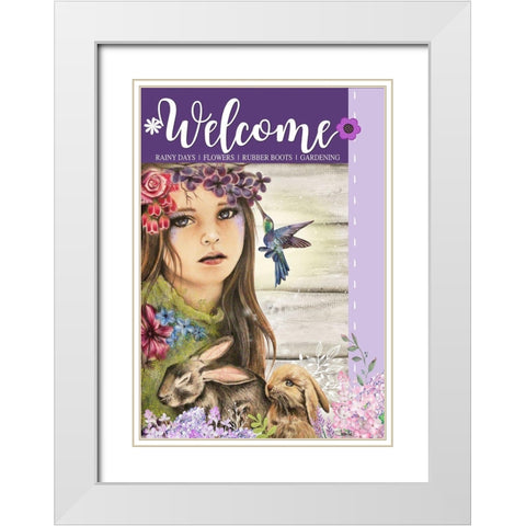 Spring - Seasons Series - Sign Flag Design White Modern Wood Framed Art Print with Double Matting by Sheena Pike Art