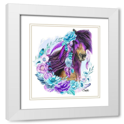 Purple Warrior White Modern Wood Framed Art Print with Double Matting by Sheena Pike Art