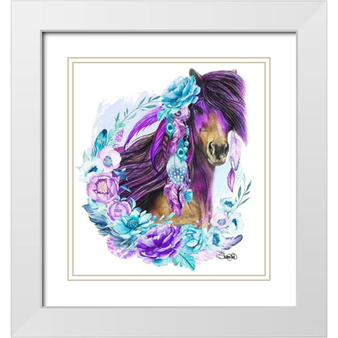 Purple Warrior White Modern Wood Framed Art Print with Double Matting by Sheena Pike Art