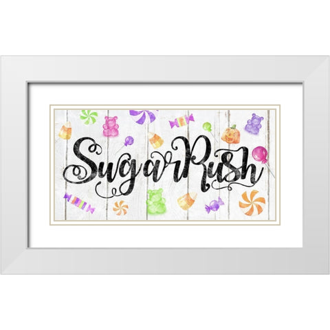 Sugar Rush White Modern Wood Framed Art Print with Double Matting by Sheena Pike Art