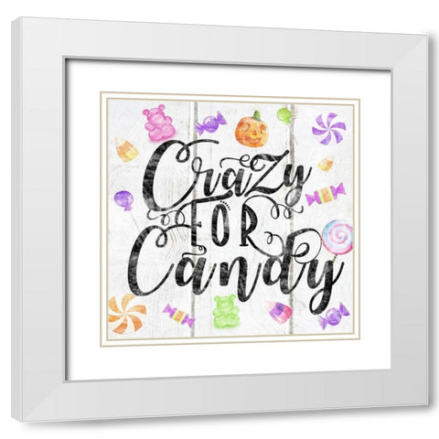 Crazy for Candy White Modern Wood Framed Art Print with Double Matting by Sheena Pike Art